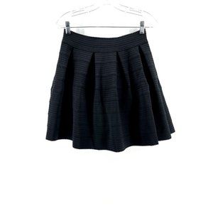 Express Women's Black Pleated Pull On Rubber Blend A Line Stretch Skirt Size S